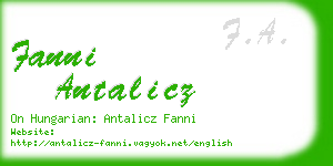 fanni antalicz business card
